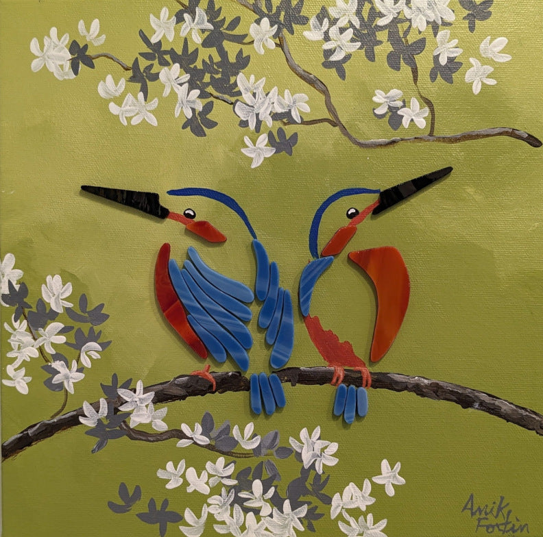 Anik Fortin Kingfishers 10X10 Inches