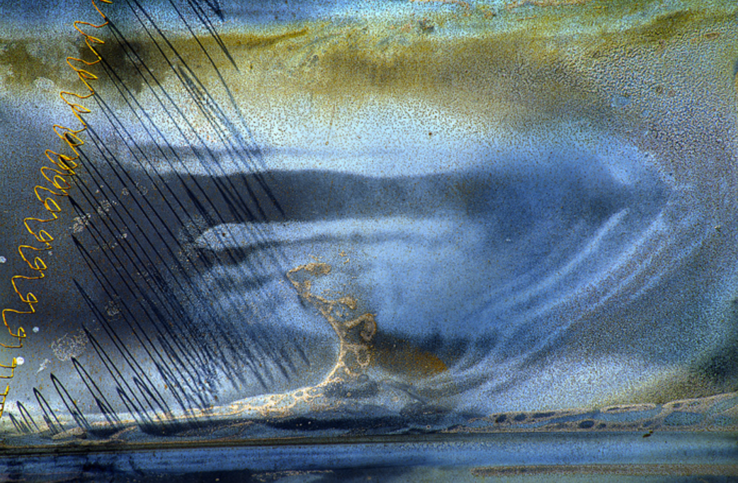 Beyond Words Jack Straton Muse Defiant, Arising from the Eaton Fire, Altadena. Watercolor 19X13 Inches.