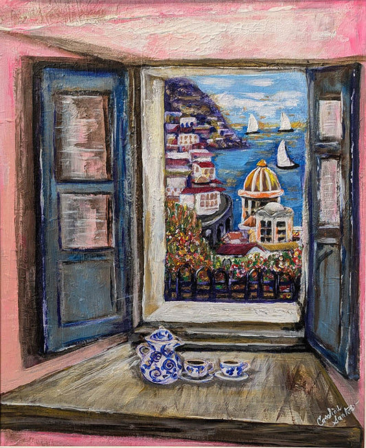 Carolina Santos Un Sorbo Del Mediterraneo 18X22 Inches $1600