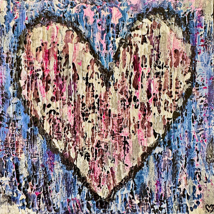 Crystal McDonald HEART 18 Acrylic on canvas, 8x8x1.5 inches