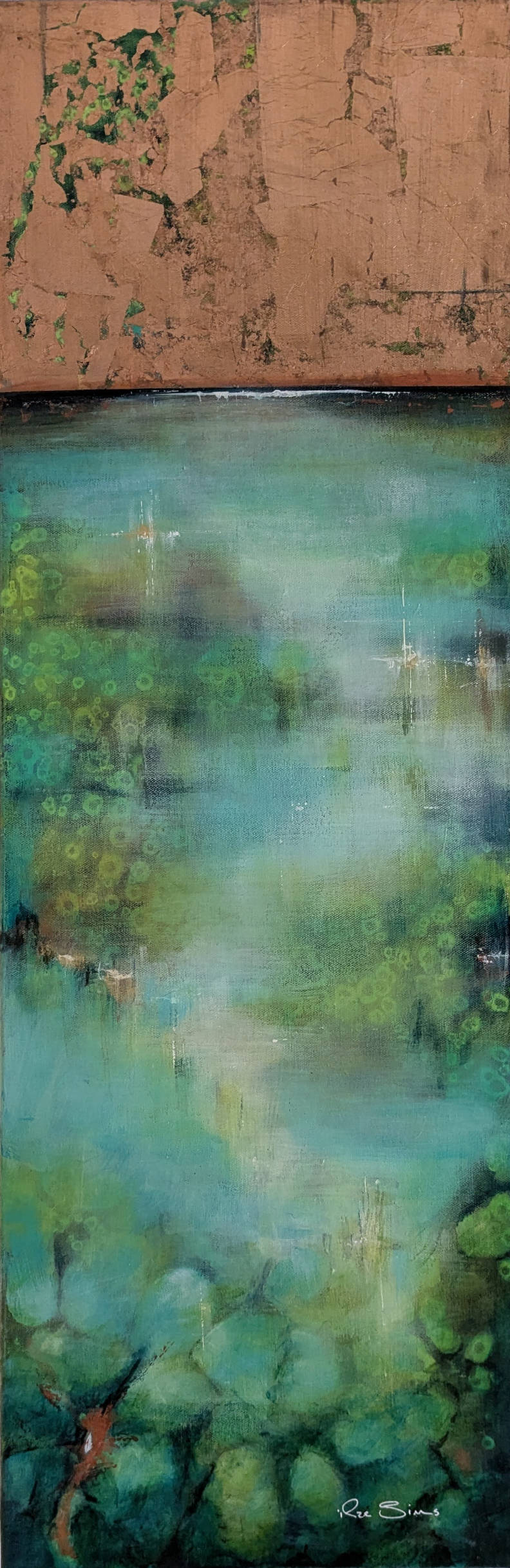 Ilze Sims Honu Pond 12X36 Inches