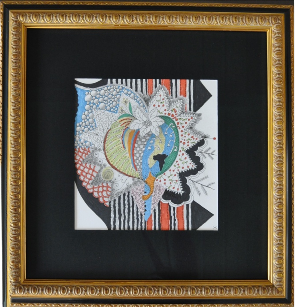 WORLD EXPRESSIONS Kasia EKSTRAND ink on paper 8" x 8" x 1"