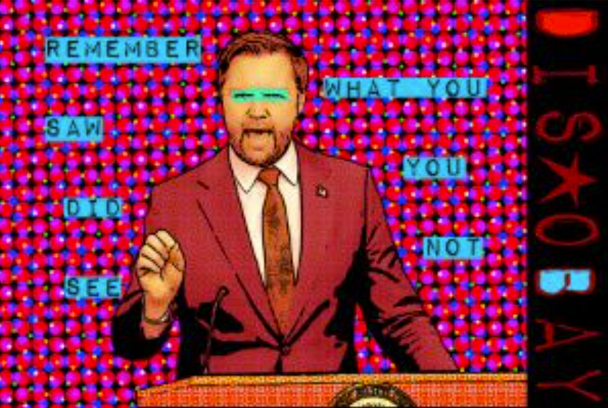 Keith Kurlander BEHOLD BIG BROTHER SPEAKS Digital Art 36X24 Inches. "Like Warhol & Lichtenstein on LSD"