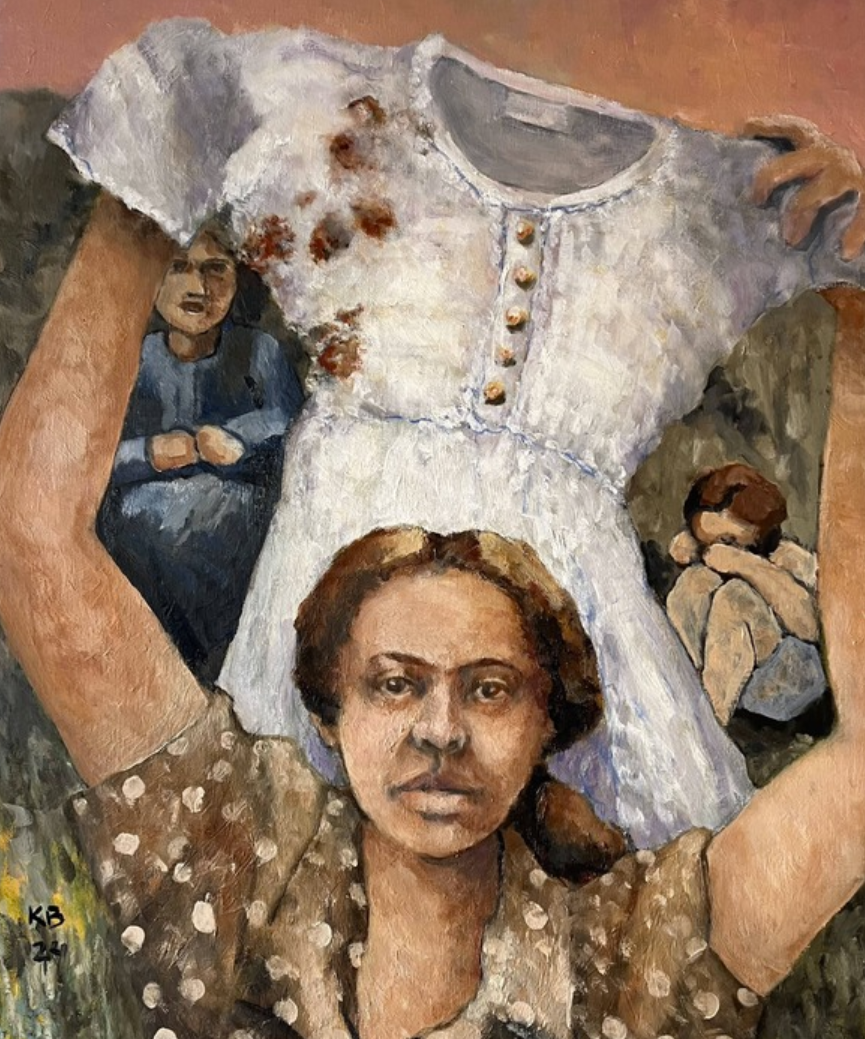 WORLD EXPRESSIONS Kim Boerner Do You Need More Proof? Oil on Board 24" x 20" x 1"