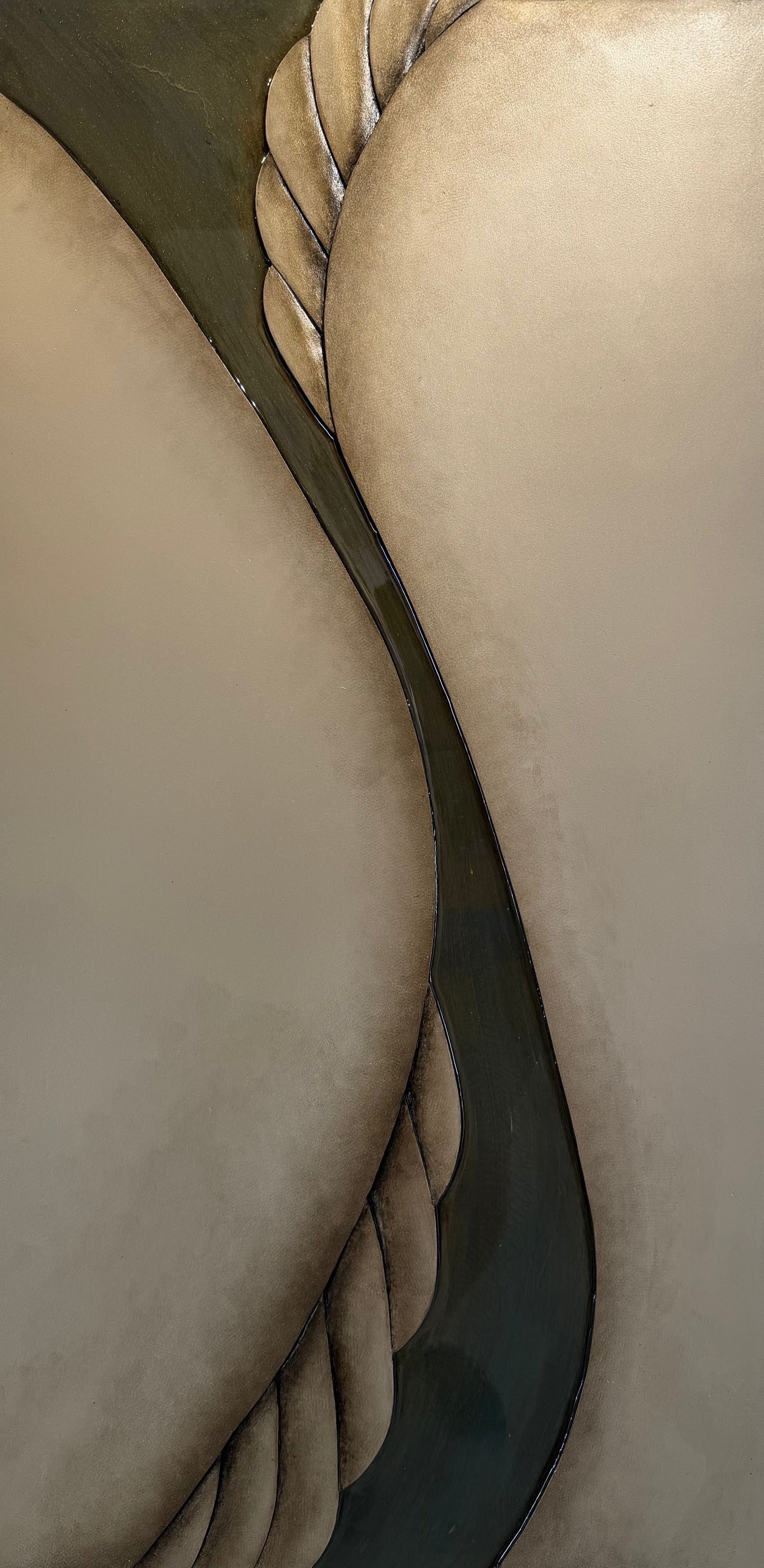 Lynn Dodge REFLECTION VI Mixed media on Board, 18X36 Inches.