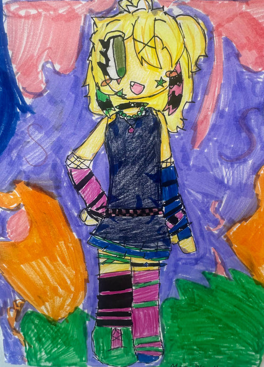 Marilyn Hernandez NOOB 9X12 Color markers on paper.