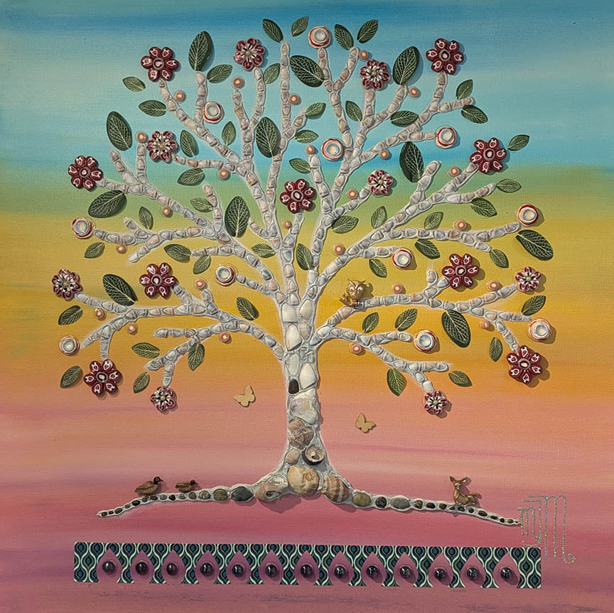 Marion Maenner LA DOLCE VITA Mixed Media 18X36 Inches.