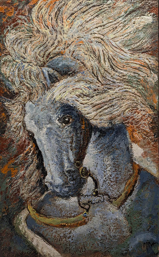Mena Magdy Blue Horse 20X31.5 Inches