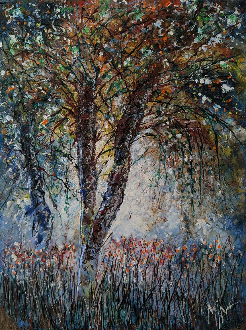 Mena Magdy LANDSCAPE Encaustic 12X16 Inches.