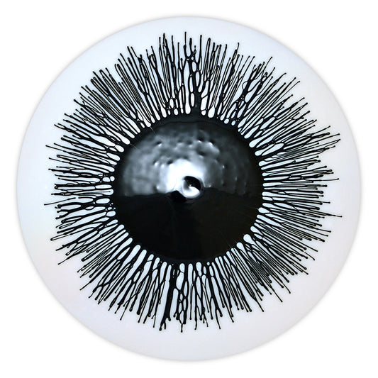 Lesley Clumeck ORBIT - “Strung Out" Series Kilnfired, Glass, Wall Sculpture 19” x 19” x .875"