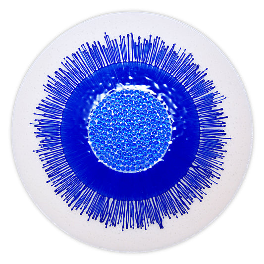 Lesley Clumeck PORTAL - “Strung Out" Series Kilnfired, Glass, Wall Sculpture 18” x 18” x .875"