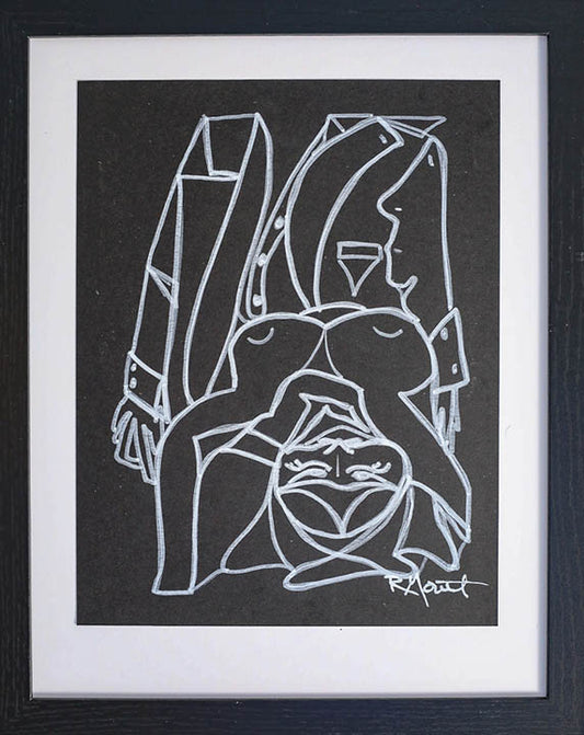 Rachel Monet Falling For You   Acrylic Drawing on Paper        8.5x11 Unframed         11x14 Framed
