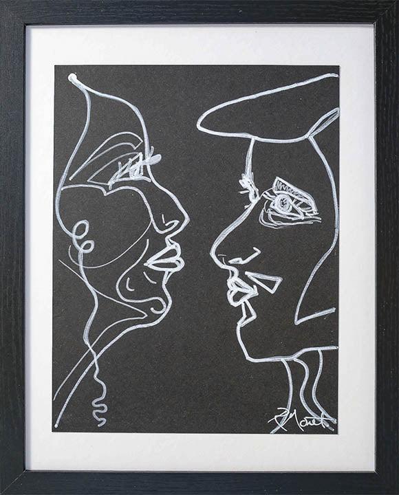 Rachel Monet In The Mood                 Acrylic Drawing on Paper    8.5x11 Unframed         11x14 Framed