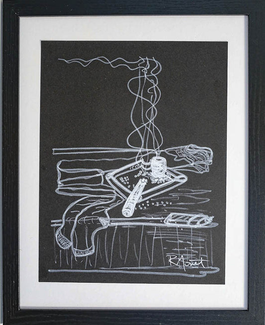Rachel Monet Satiated                    Acrylic Drawing on Paper    8.5x11 Unframed         11x14 Framed