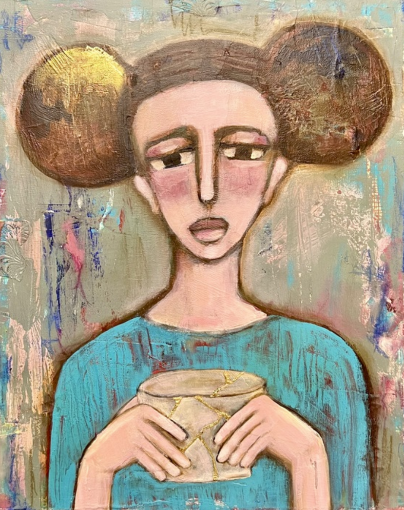 WORLD EXPRESSIONS Sharon Finzi KINTSUGI Mixed Media 16" x 20"