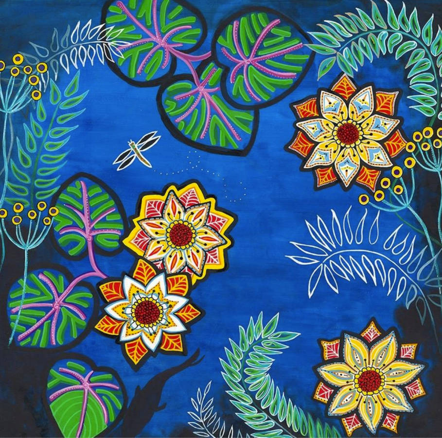 Tracy Marie ANASTASIA’S CREEK – VIVID LILLIES 39 Inch (W) x 39 Inch (H)