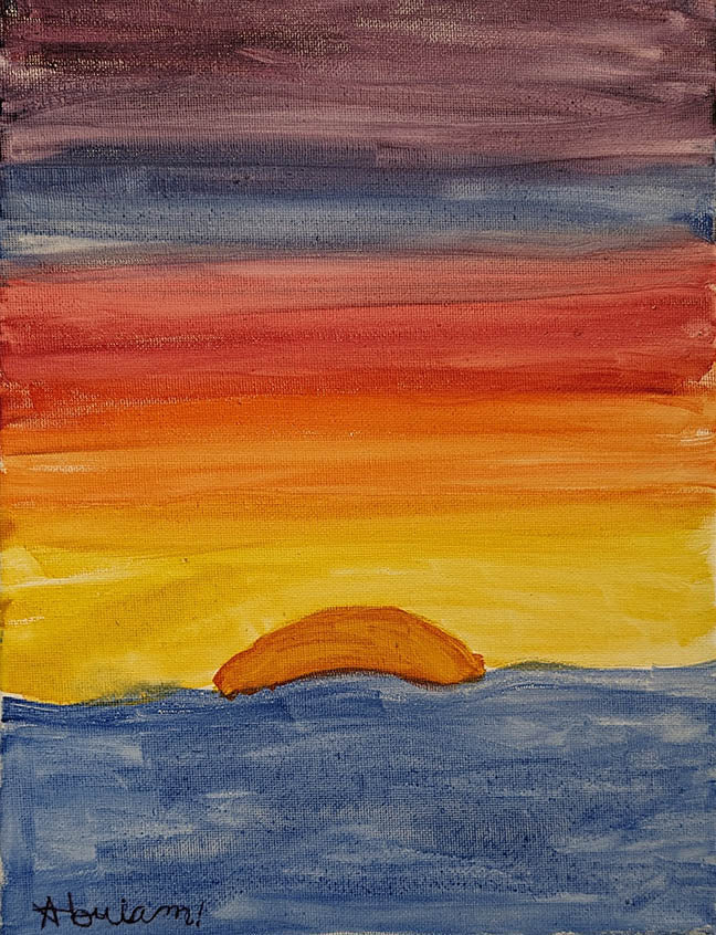 Diego Abriam Rivera Beautiful sky 9X12 inches