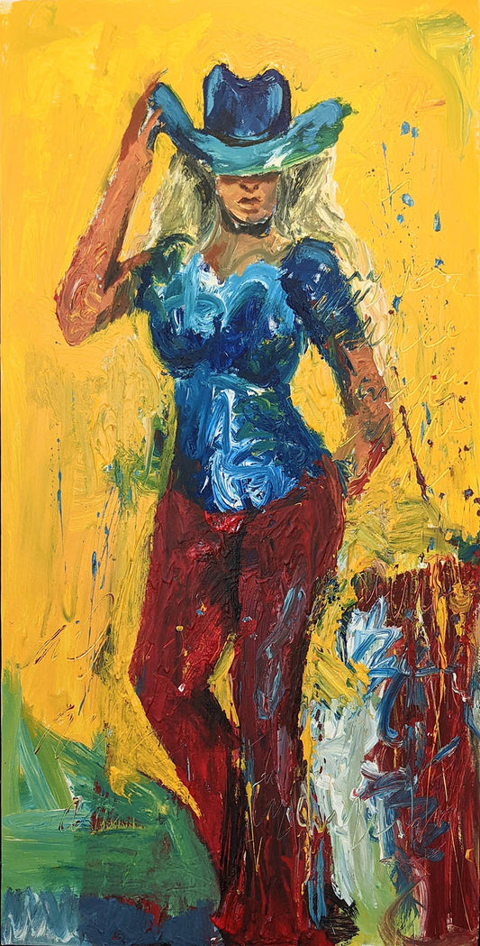 Hugo Rivera Cowgirl 30X60 inches