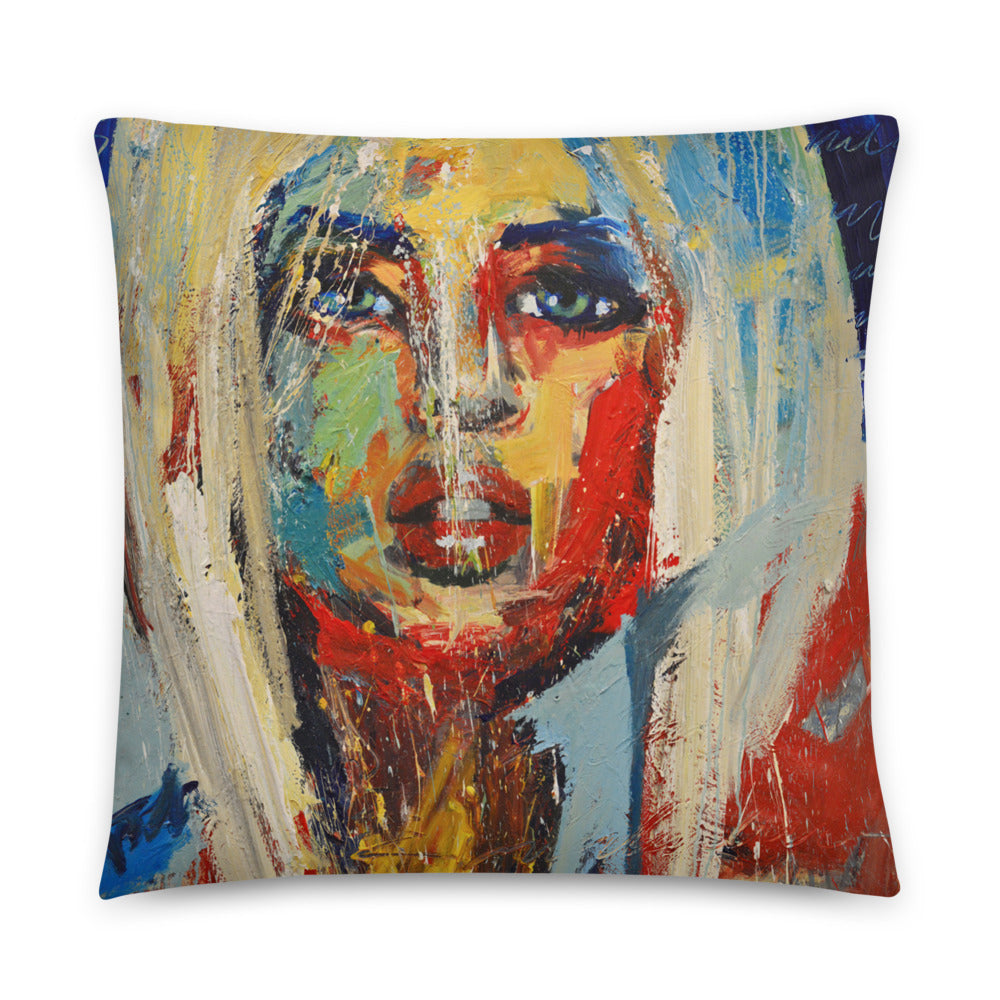 Blue Wall Throw Pillow