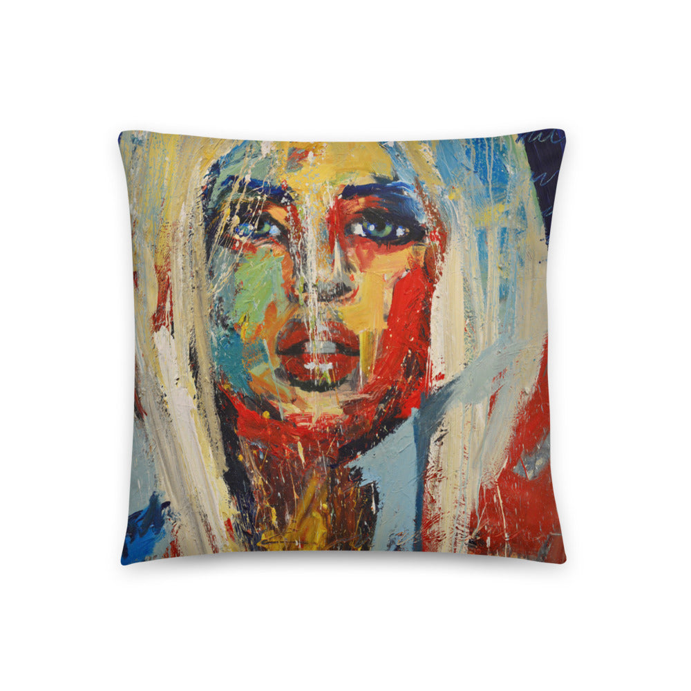 Blue Wall Throw Pillow