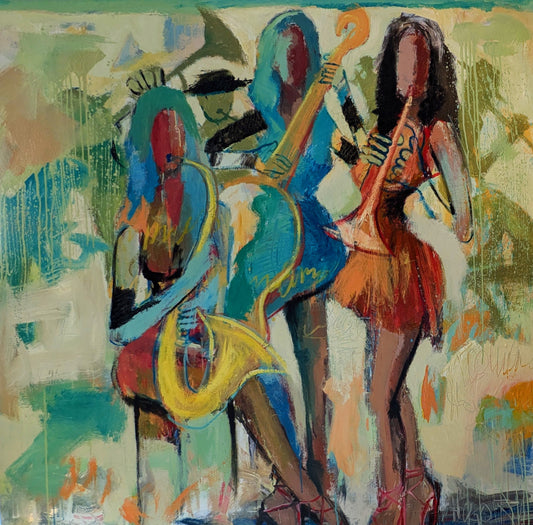 Hugo Rivera The Blues Acrylic on Canvas 60X60 Inches