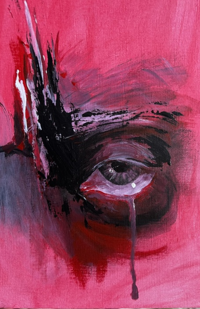 WORLD EXPRESSION  Allie Hale PAIN Acrylic on canvas paper 9X12 inches