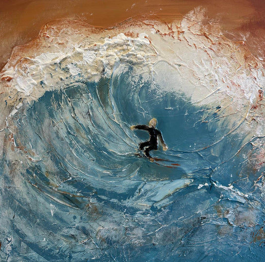 Angela Sajic Go On 20X20 Inches  Acrylic On Canvas.