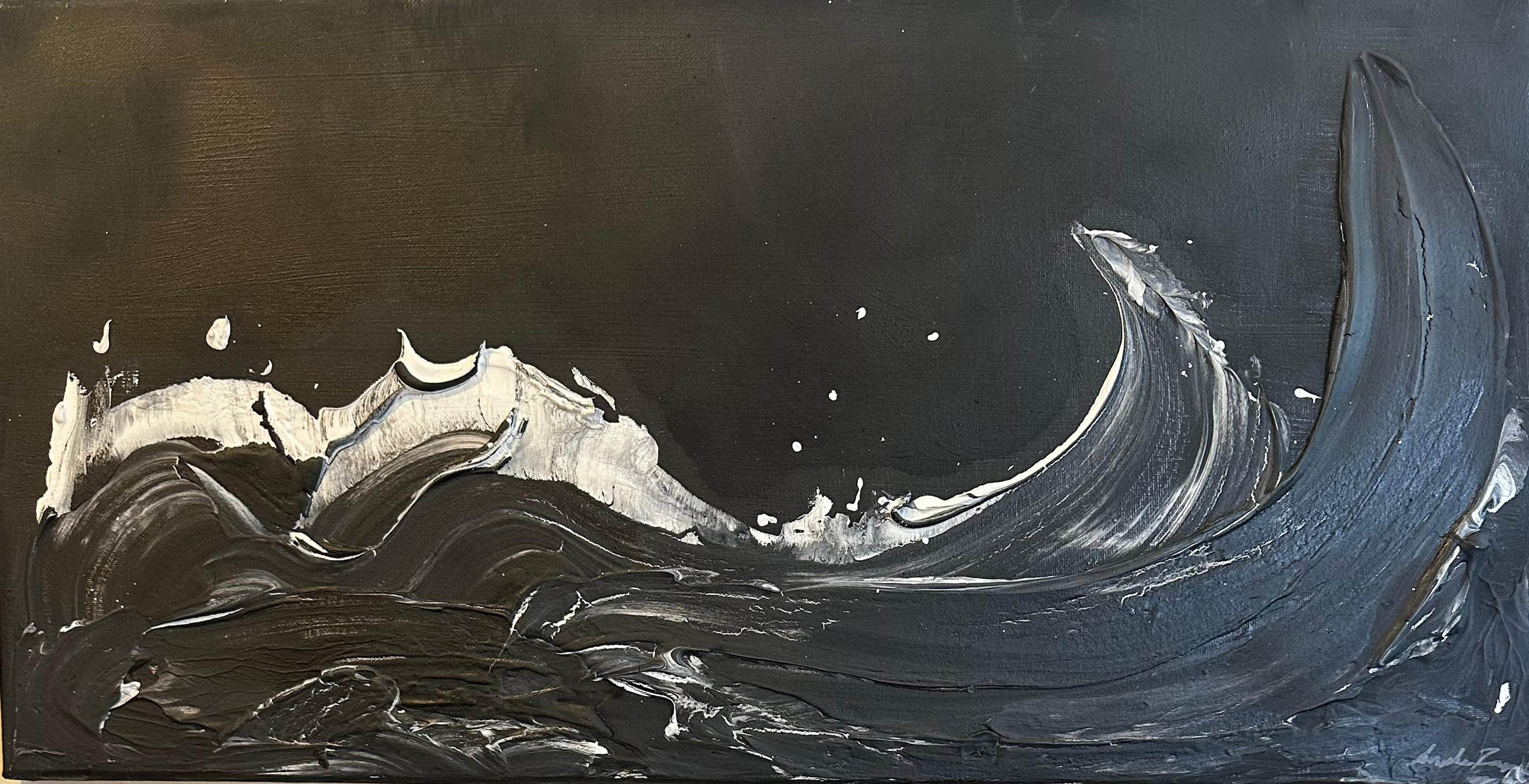 Angela Sajic Wave 12X24 Inches Acrylic On Canvas. – Hugo Rivera