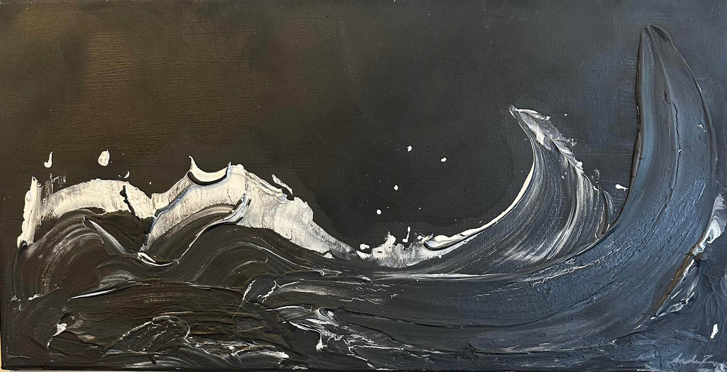Angela Sajic Wave 12X24 Inches  Acrylic On Canvas.