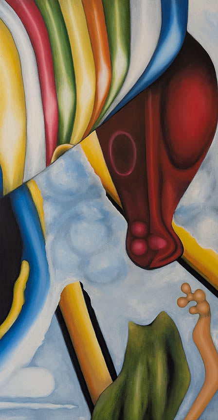 Arturo Aguirre RAINBOW oil on Canvas 28x53 inches.