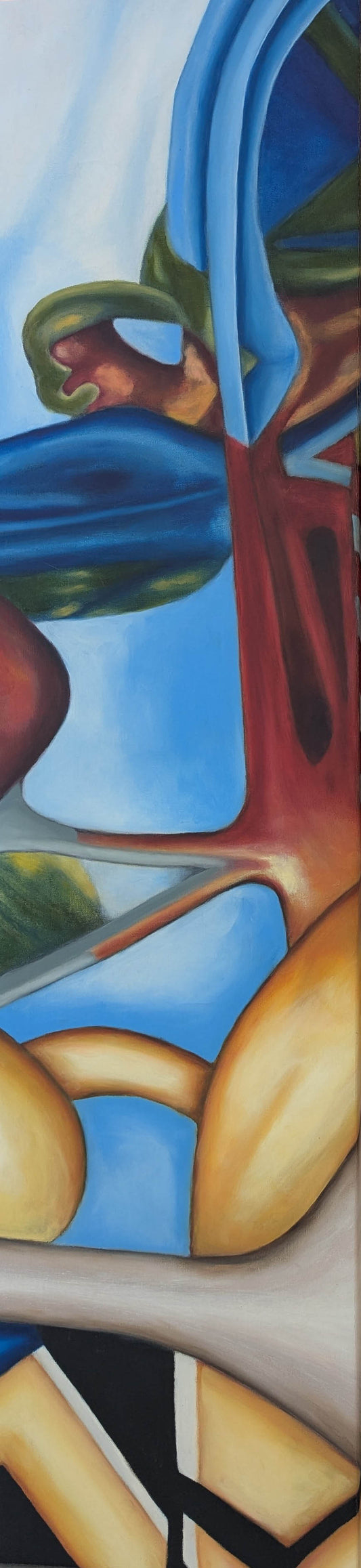 Arturo Aguirre THE WINDOW Oil on Canvas 16X65 Inches.