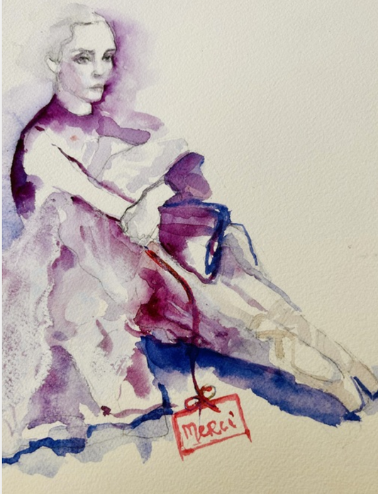 Beyond Words Barbara Simonson MERCI Watercolor 10X12  Inches