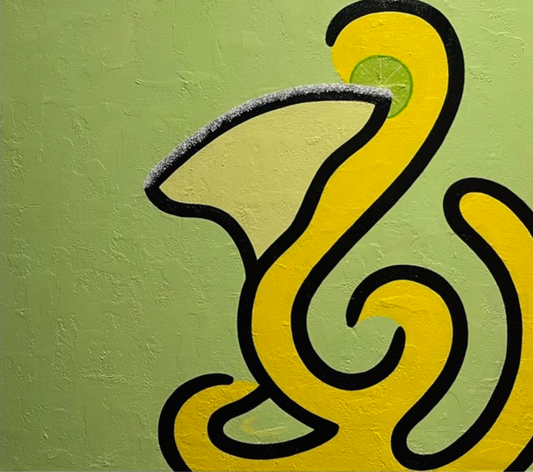 Beyond Words Jesus Cruz MARGARITA Acrylic 20X20 Inches.