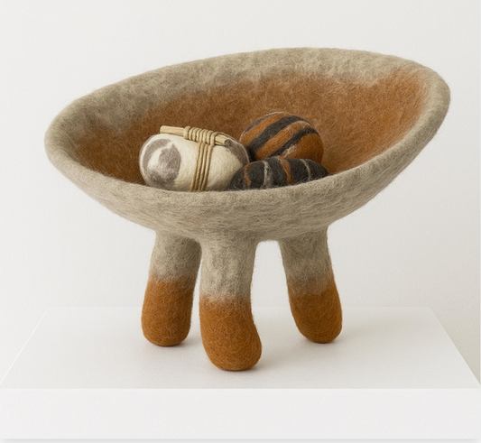 Beyond Words John Rolston DESERT TRIPOD Felt Sculpture 13X17 Inches.