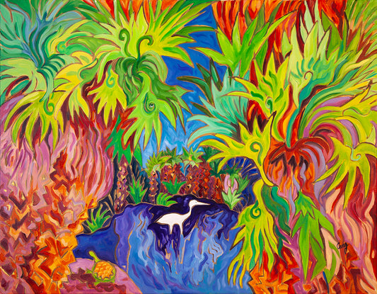 Cathy Carey OASIS OF MARA Oil on canvas 30X24 Inches.