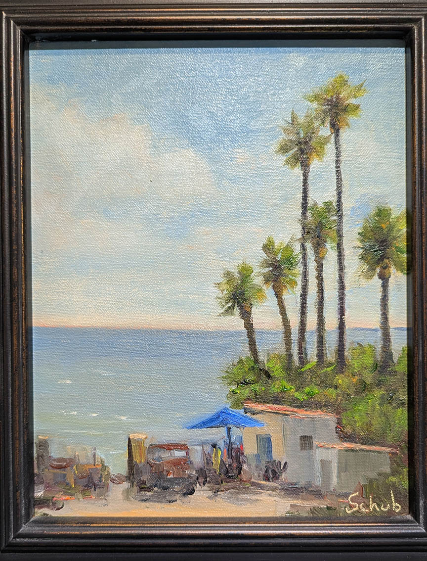 Craig Schub LAGUNA BEACH PARKINGT 8X10 Inches Oil on Canvas board.