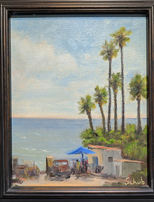 Craig Schub LAGUNA BEACH PARKINGT 8X10 Inches Oil on Canvas board.