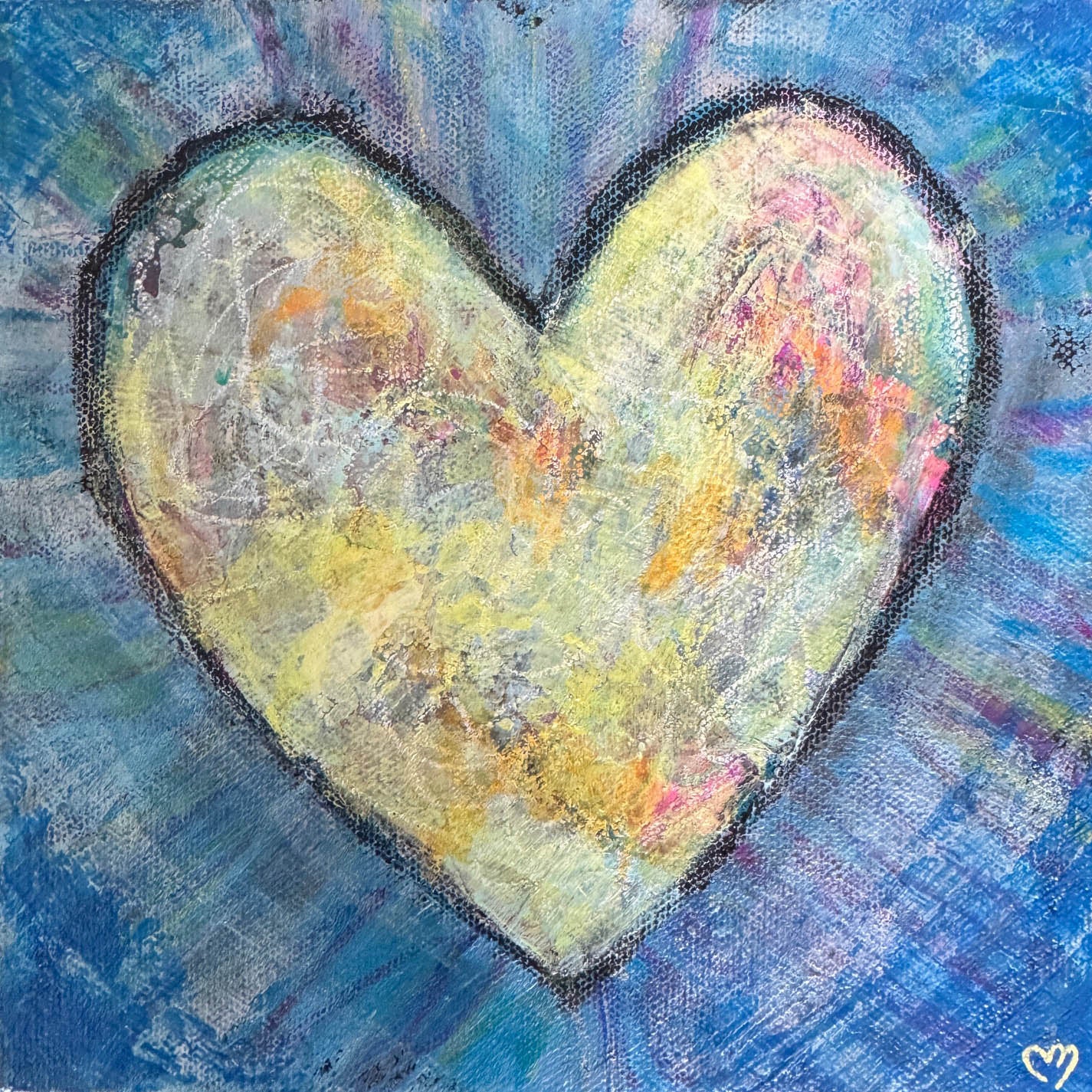 Crystal McDonald HEART 2 Acrylic on canvas, 8x8x1.5 inches.