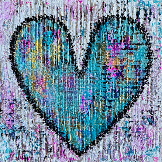 Crystal McDonald HEART 21 Acrylic on canvas, 8x8x1.5 inches.