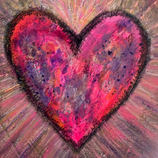 Crystal McDonald HEART 9 Acrylic on canvas, 8x8x1.5 inches.