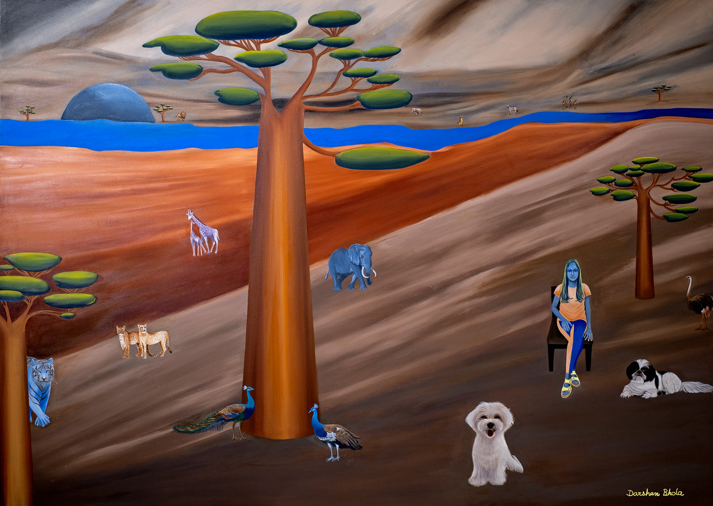 Darshan Bhola Ji 1-SIGNED Dream Reality Giclee: 50.5" x 36"  Original available (60" x 84") Oil on Canvas $12000