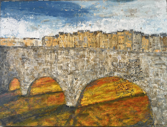 Dick Lawson LETTER FROM PARIS Mixed Media 30x36 Inches.