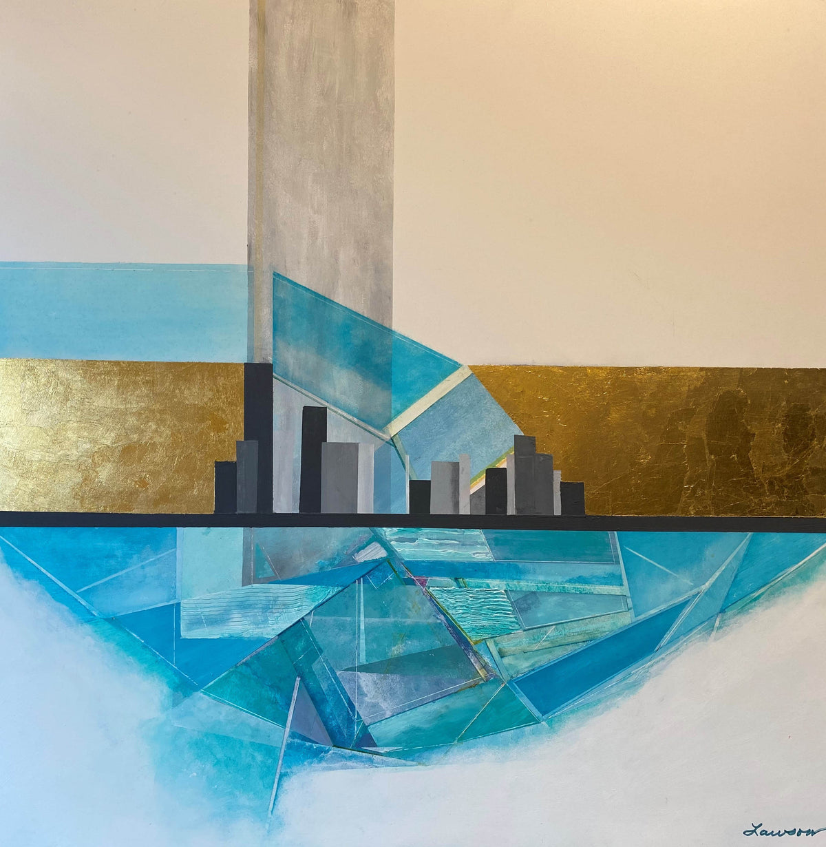 Dick Lawson The New Earth Mixed Media 30x30 Inches.