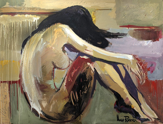 Hugo RIvera APRIL Acrylic on Canvas 54X42 Inches.