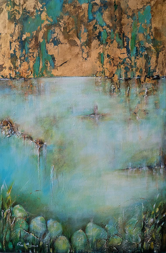 Ilze Sims Gold Pond 24X36 Inches