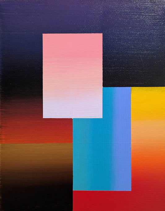 Joshua Klur COMPOSITION IN RECTANGLES 5 Acrylic On Canvas 11X14 Inches.