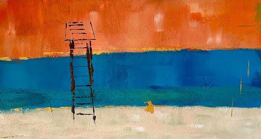 Joshua Klur OCEANSIDE Acrylic On Canvas 30X15 Inches.