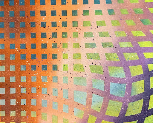 Joshua Klur RIPPLE 5 Spray paint On Canvas 20X16 Inches.