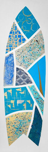 Joshua Klur SURFBOARD 1 Acrylic on canvas 36X12 Inches.