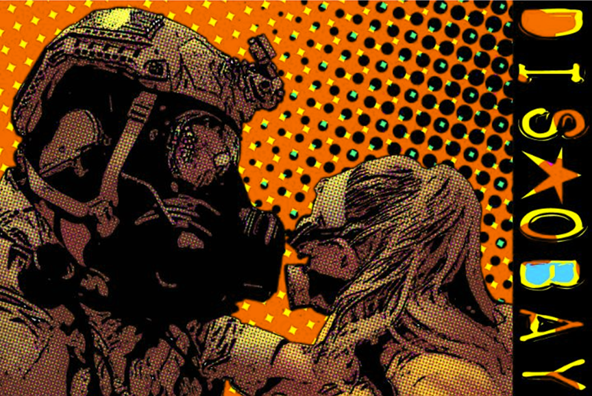 Keith Kurlander POLICE STATE 38 Digital art 36X24 Inches.  "Like Warhol & Lichtenstein on LSD"